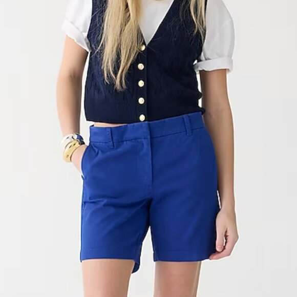 J. Crew 7 inch Chino Shorts in blue - Picture 4 of 9